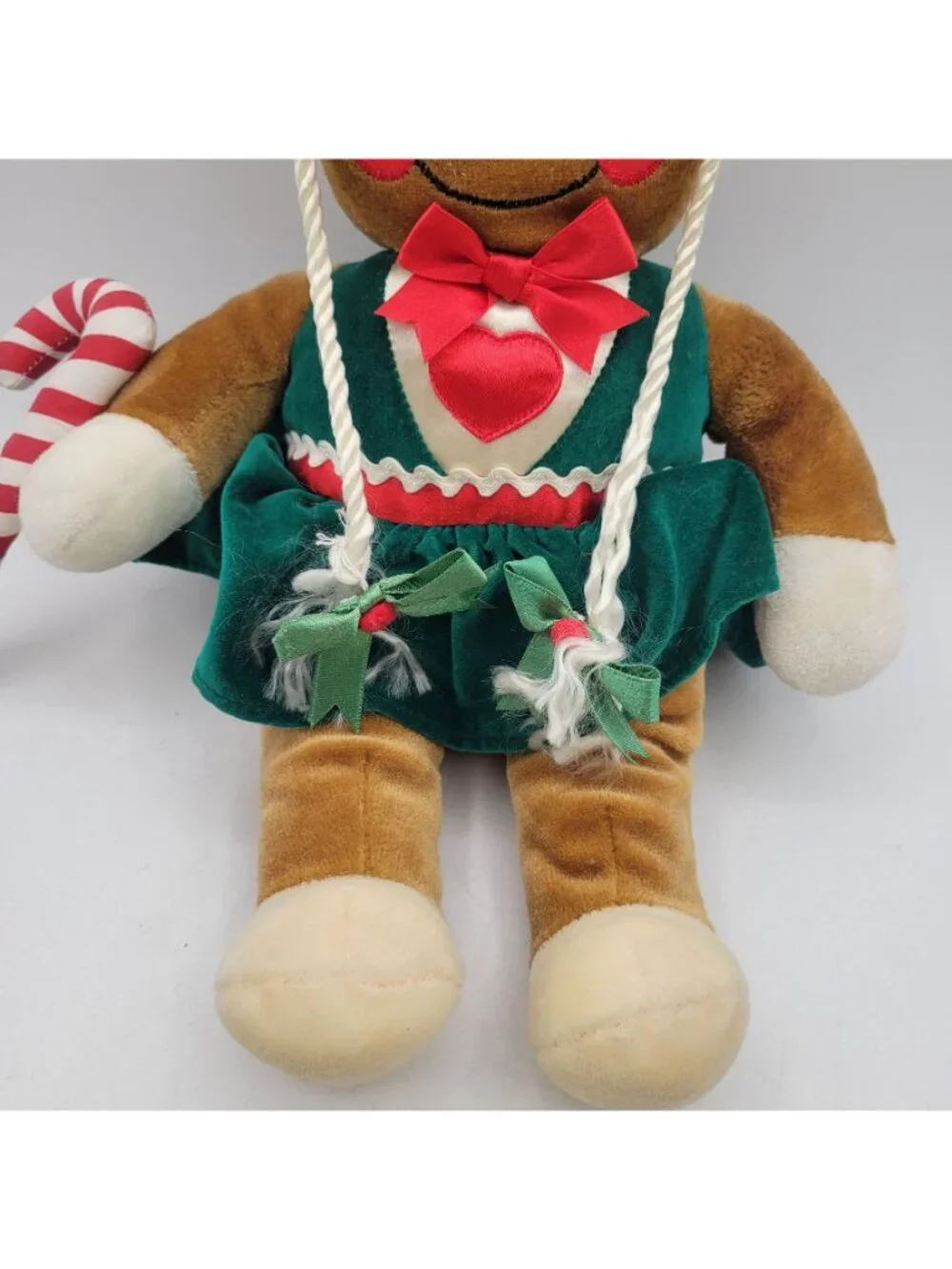 Target Christmas Gingerbread Girl Lot of 2 Plush Vintage 1990 Candy Cane Dress